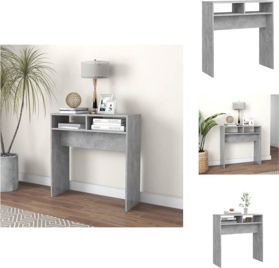 VidaXL Bijzettafel Bijzettafels Tafel Tafels Wandtafel 78x30x80 cm bewerkt hout betongrijs