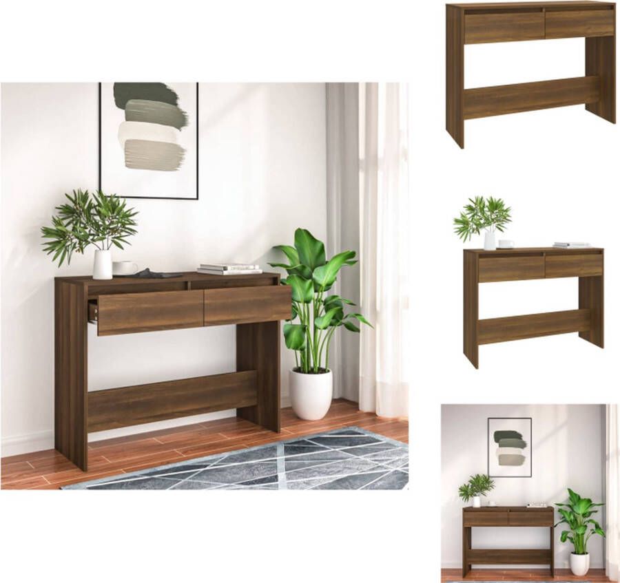 VidaXL Wandtafel Wandtafels Tafel Consoletafel Wandtafel 100x35x76-5 spaanplaat bruineikenkleurig