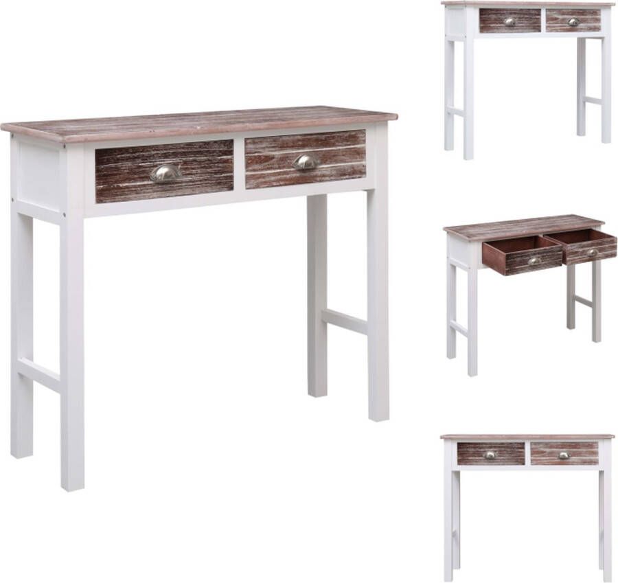 VidaXL Wandtafel Wandtafels Bijzettafel Bijzettafels Wandtafel 90x30x77 cm hout bruin - Foto 2