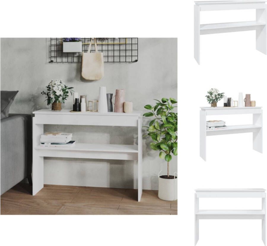 VidaXL Bijzettafel Bijzettafels Tafel Tafels Wandtafel 102x30x80 cm bewerkt hout wit