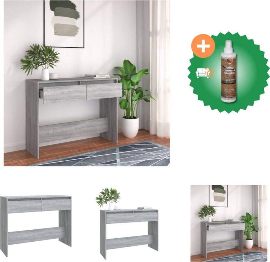 VidaXL Wandtafel 100x35x76-5 cm spaanplaat grijs sonoma eikenkleurig Tafel Inclusief Houtreiniger en verfrisser