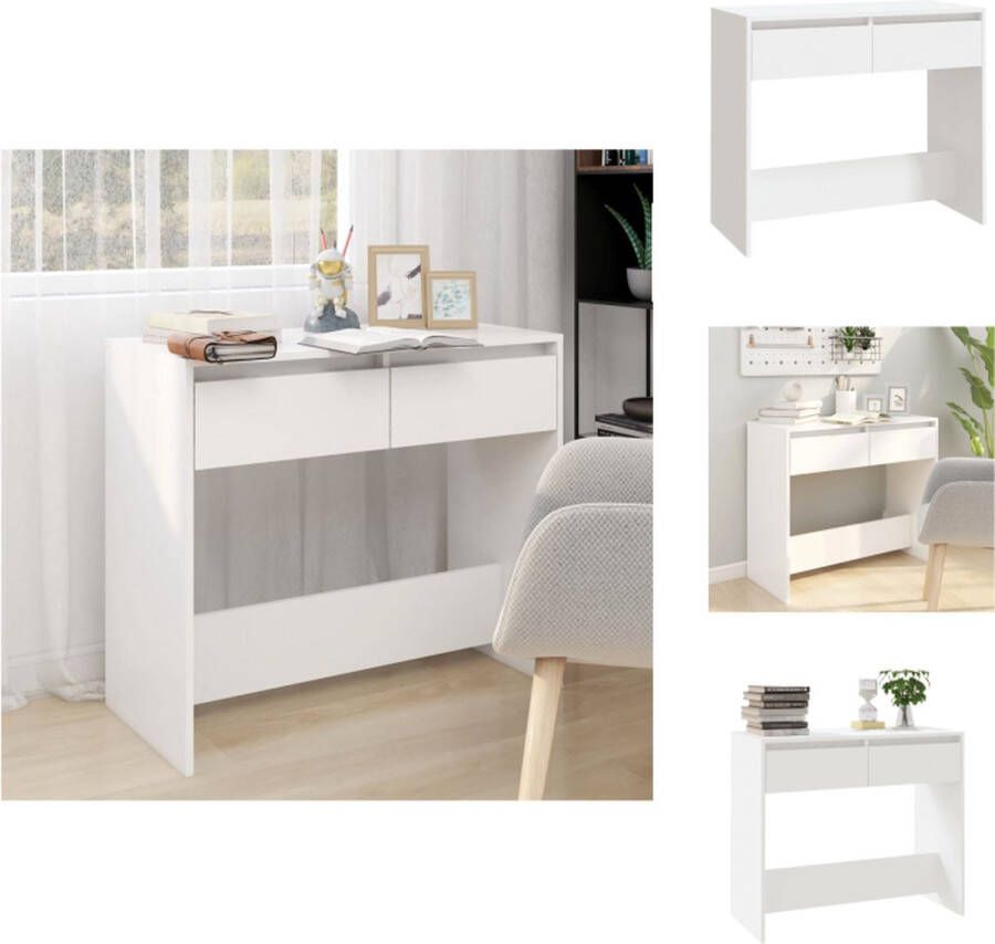 VidaXL Wandtafel Wandtafels Tafel Spiegeltafel Wandtafel 89x41x76 5 cm bewerkt hout wit