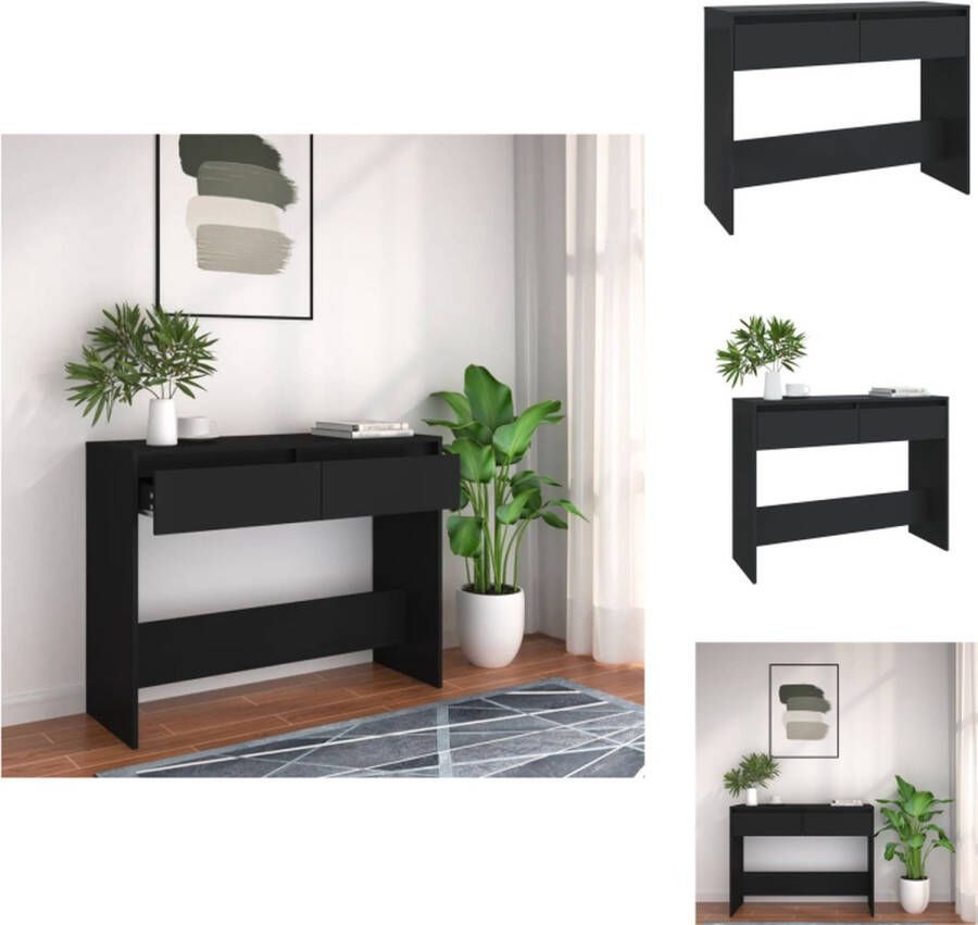 VidaXL Wandtafel Wandtafels Tafel Consoletafel Wandtafel 100x35x76 5 cm bewerkt hout zwart