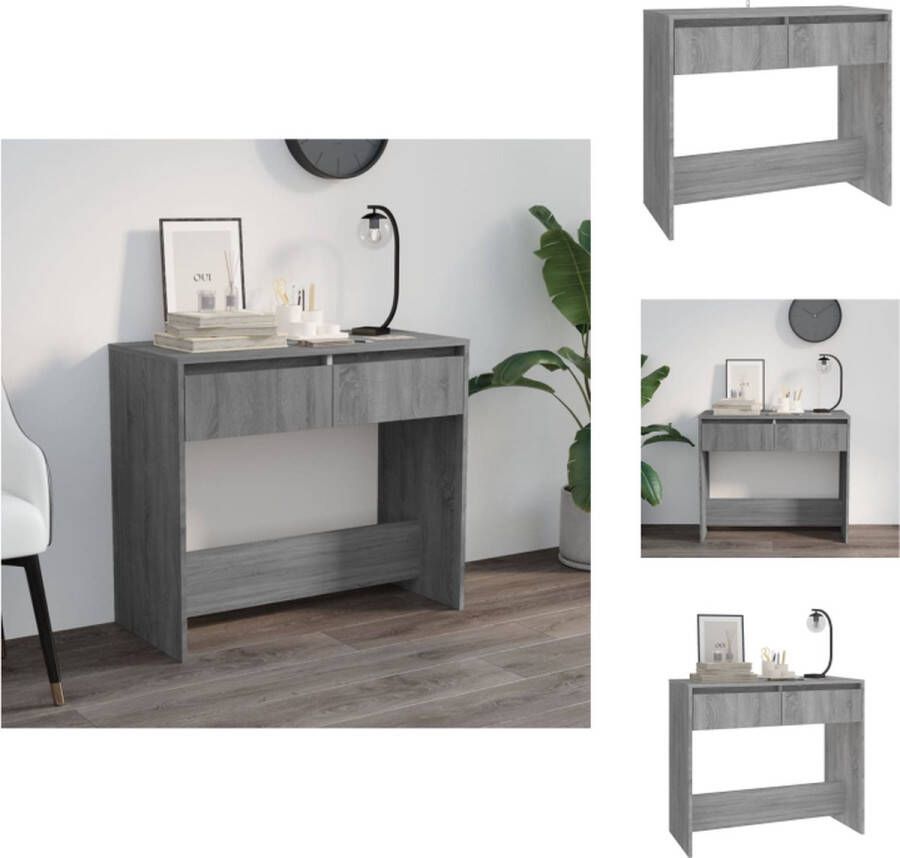 VidaXL Wandtafel Wandtafels Tafel Spiegeltafel Wandtafel 89x41x76 5 cm bewerkt hout grijs sonoma eikenkleurig - Foto 2