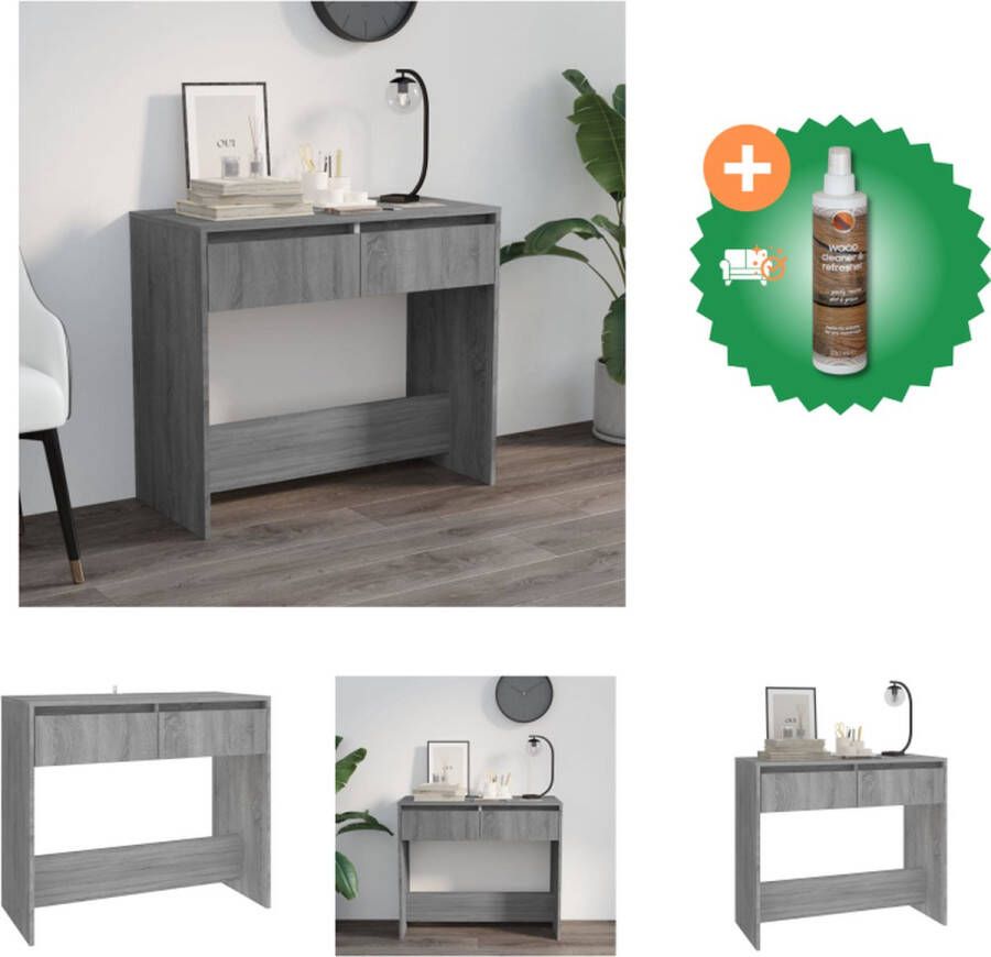 VidaXL Wandtafel 89x41x76-5 cm staal grijs sonoma eikenkleurig Tafel Inclusief Houtreiniger en verfrisser