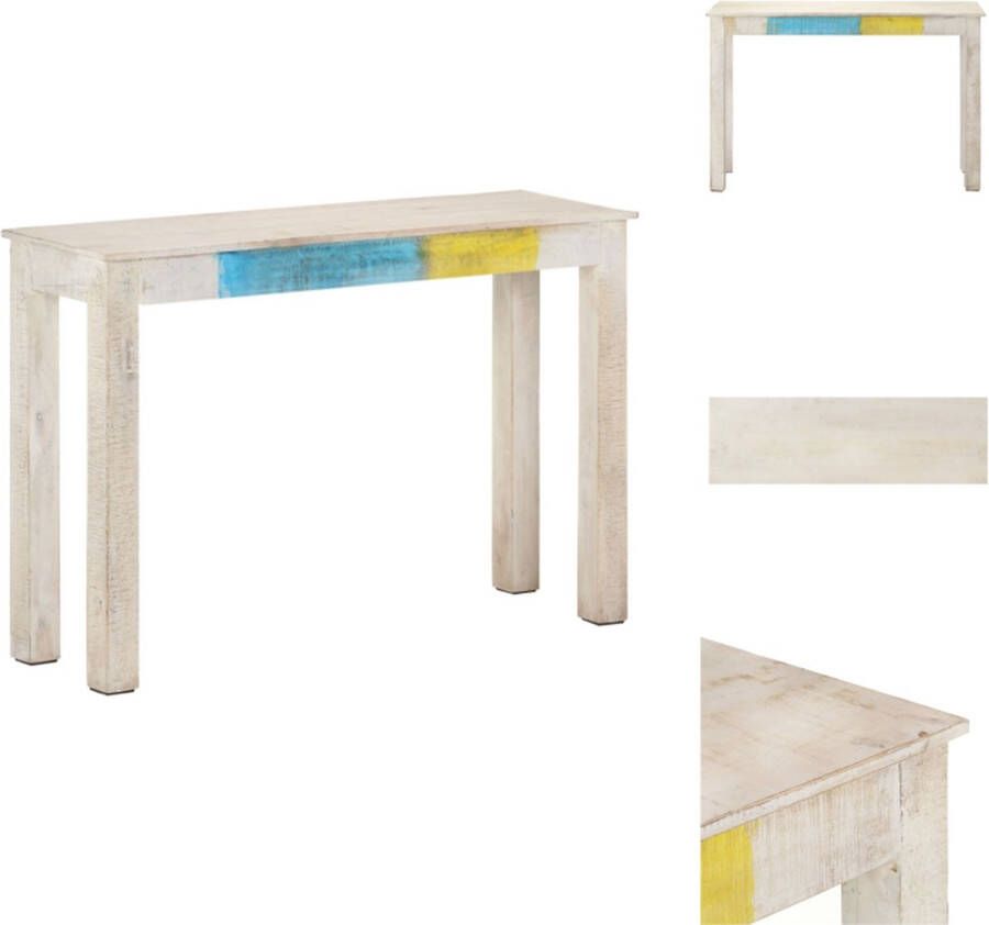 VidaXL Console Tafel Console Tafels Haltafel Haltafels Wandtafel 115x35x77 cm ruw mangohout wit