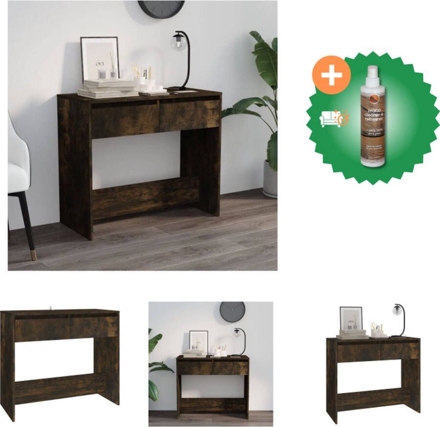 VidaXL Consoletafel s Decoratieve Opbergoplossing 89 x 41 x 76.5 cm Gerookt eiken Tafel Inclusief Houtreiniger en verfrisser