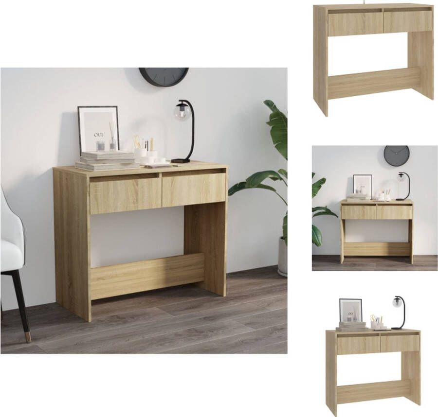 VidaXL Wandtafel Wandtafels Tafel Spiegeltafel Wandtafel 89x41x76 5 cm bewerkt hout sonoma eikenkleurig - Foto 2