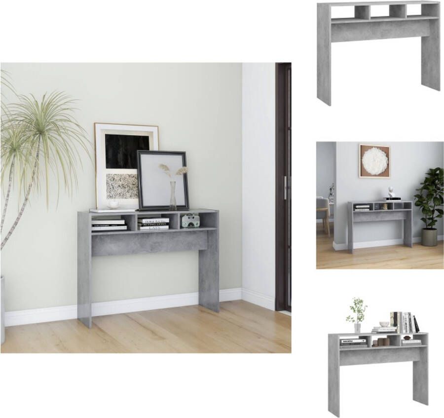 VidaXL Bijzettafel Bijzettafels Tafel Tafels Wandtafel 105x30x80 cm bewerkt hout betongrijs - Foto 2