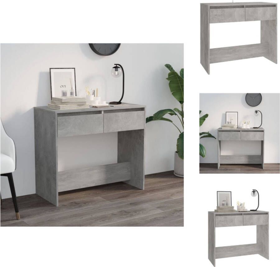 VidaXL Wandtafel Wandtafels Tafel Spiegeltafel Wandtafel 89x41x76 5 cm bewerkt hout betongrijs - Foto 2