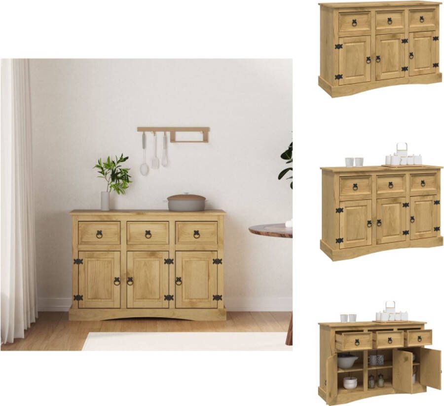VidaXL Dressoir Dressoirs Kast Met Deuren Dressoir Corona 115x43x79-5 cm massief Mexicaans grenenhout - Foto 2