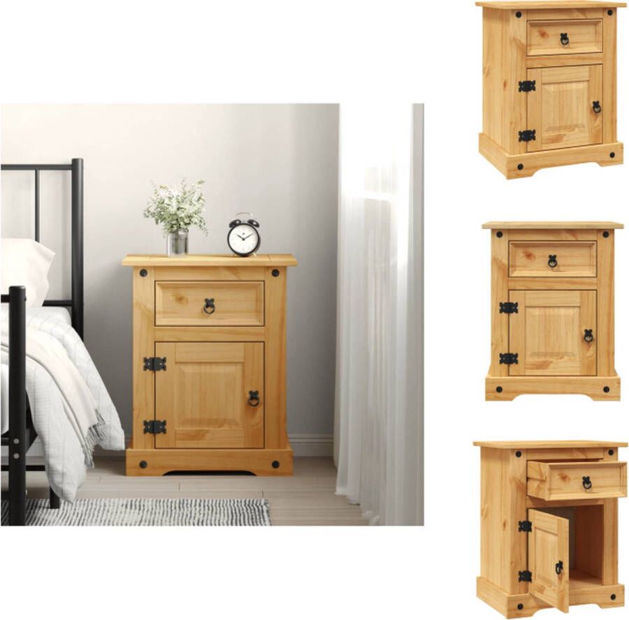 VidaXL Nachtkastje Nachtkastjes Ladekast Ladekasten Nachtkastje Mexicaans grenenhout Corona-stijl 53x39x66 cm - Foto 2
