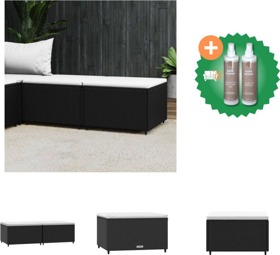 VidaXL Cubic Voetensteunen Set van 2 Zwart 55x55x31 cm Weerbestendig Poef Inclusief Onderhoudsset