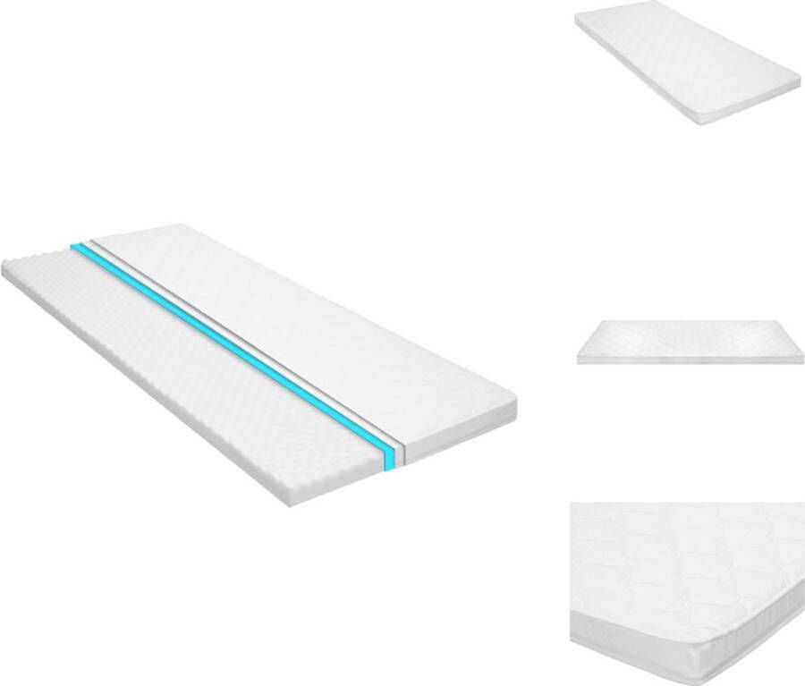 VidaXL Dekmatras Koudschuim 120 x 200 x 6 cm D25 Wit Wasbare hoes Allround ritssluiting Topmatras - Foto 2