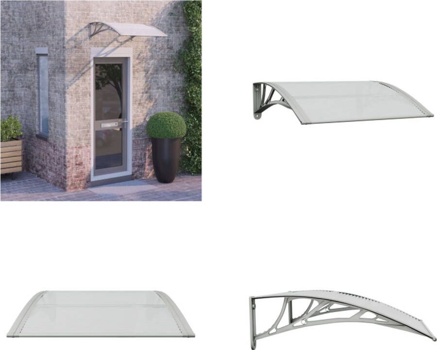 VidaXL Deurluifel 80x80 cm polycarbonaat grijs en transparant Deurluifel Deurluifels Afdak Voordeur Luifel Voordeur