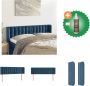 VidaXL Hoofdbord Bedmeubilair 147 x 16 x 78 88 cm Fluweel Donkerblauw Bedonderdeel Inclusief Houtreiniger en verfrisser - Thumbnail 2
