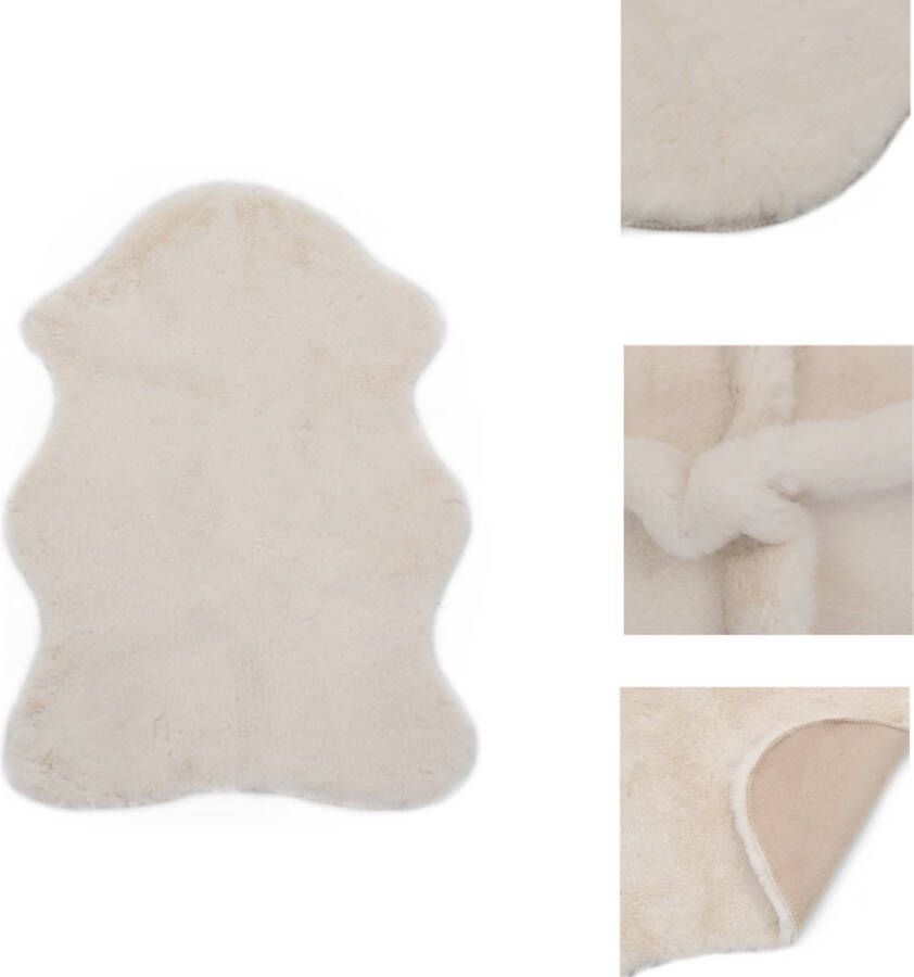 VidaXL Dierenhuidvormig Vloerkleed 65x95 cm kunstkonijnenbont crème Vloerkleed