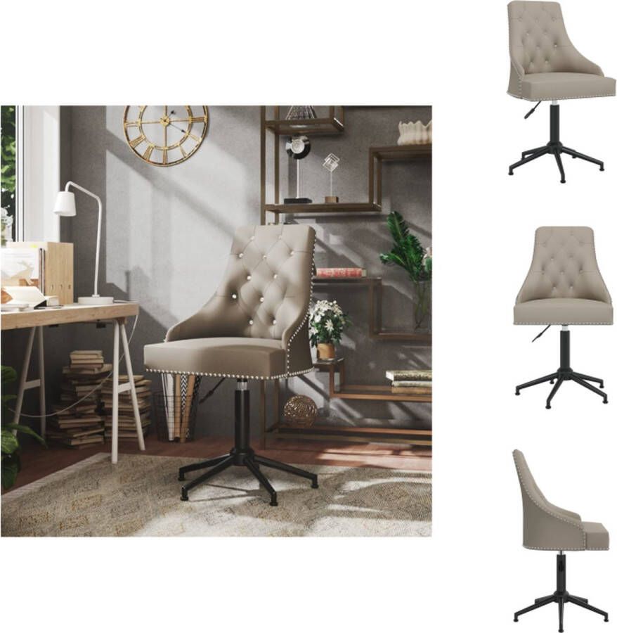 VidaXL Draaibare Bureaustoel Fluweel Lichtgrijs 52x57x(92.5-101.5)cm Bureaustoel