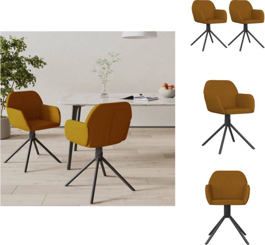 VidaXL Draaibare Eetkamerstoelen Bruin 54 x 58.5 x 79.5 cm Fluweel Eetkamerstoel