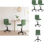 VidaXL Draaibare eetkamerstoelen fluweel donkergroen 40 x 47 x (76-87.5) cm (B x D x H) 360 graden draaibaar Eetkamerstoel - Thumbnail 1