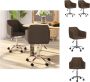 VidaXL Draaibare Eetstoelen Donkerbruin 54 x 50 x (72-83) cm Trendy en eigentijds design Eetkamerstoel - Thumbnail 1