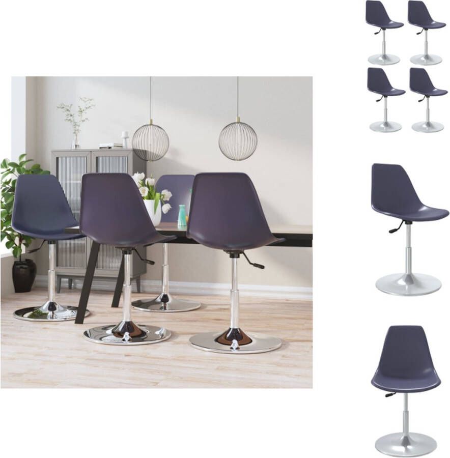 VidaXL Eetkamerstoel Eetkamerstoelen Draaistoel Draaibare Stoel Eetkamerstoelen draaibaar 4 st PP lila