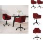 VidaXL Draaibare Eetstoelen Wijnrood fluweel 55 x 52 x (71-83) cm Trendy design Eetkamerstoel - Thumbnail 1