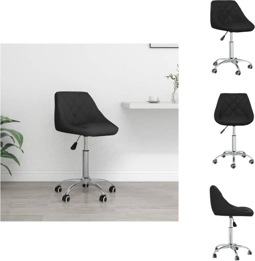 VidaXL Eetkamerstoel Eetkamerstoelen Keukenstoelen Keukenstoel Kantoorstoel draaibaar kunstleer zwart