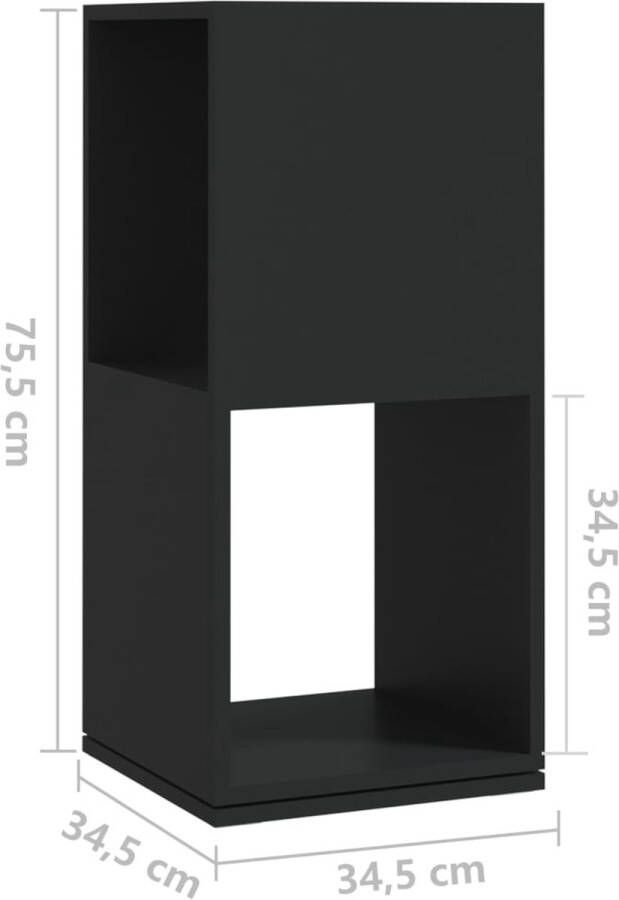 VidaXL -Draaikast-34 5x34 5x75 5-cm-spaanplaat-zwart - Foto 4