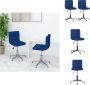 VidaXL Draaistoelen Eetkamerstoelen Blauw 40x47x(74.5-88.5) cm Verstelbaar Eetkamerstoel - Thumbnail 1