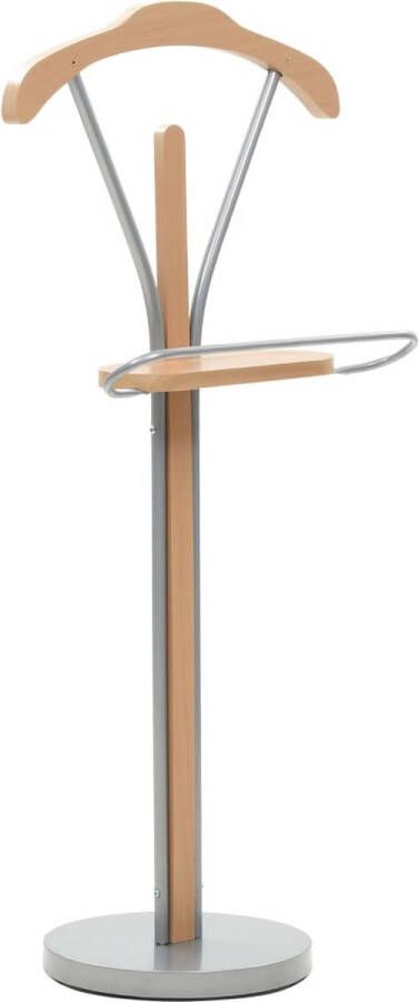 VidaXL Dressboy Naturel 45x35x107 cm MDF en Staal Kledingrek Dressboy Kostuumstandaard Kast Voor Kleding Houten Kledingrek - Foto 2