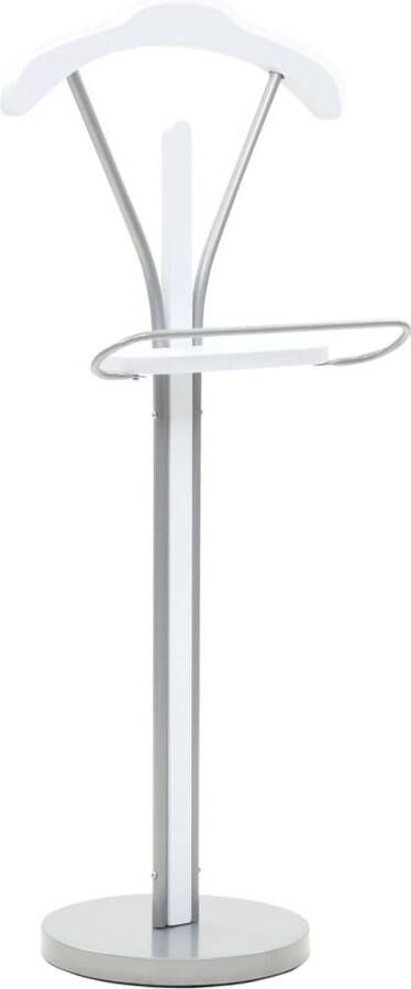 VidaXL Dressboy Wit 45x35x107 cm MDF en Staal Kledingrek Kostuums Jas Mantel Jurk Broek Organisatie Opslag Mdf Staal Wit Modern Minimalistisch Dressboy Garderobe Kamerinrichting - Foto 2