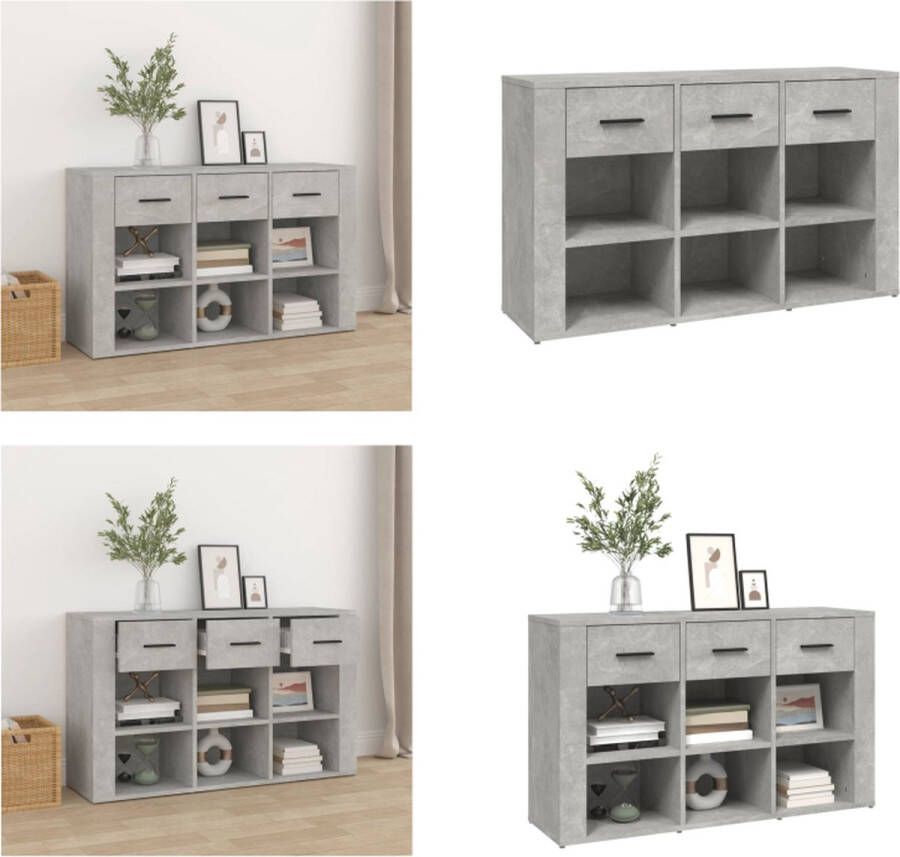 VidaXL Dressoir 100x30x59-5 cm bewerkt hout betongrijs Dressoir Dressoirs Kast Wandkast