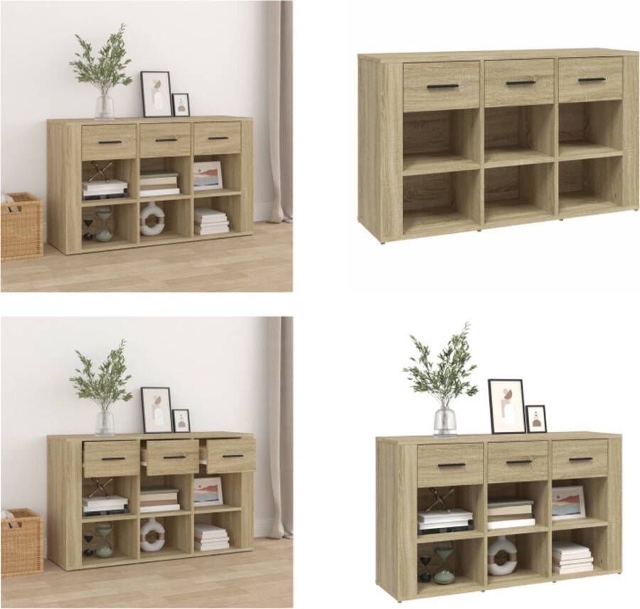 VidaXL Dressoir 100x30x59-5 cm bewerkt hout sonoma eikenkleurig Dressoir Dressoirs Kast Wandkast