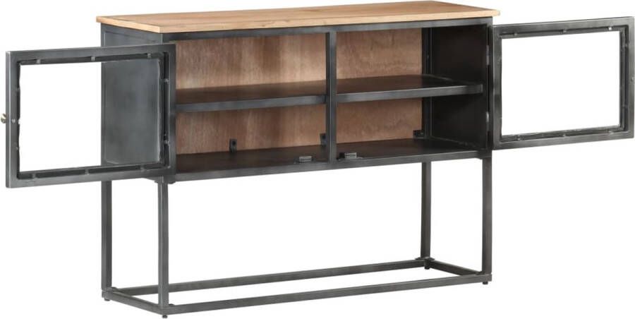 VidaXL -Dressoir-100x30x70-cm-massief-acaciahout-grijs - Foto 2