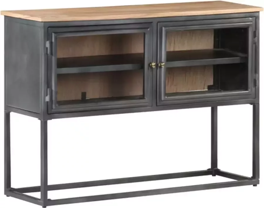 VidaXL -Dressoir-100x30x70-cm-massief-acaciahout-grijs - Foto 3