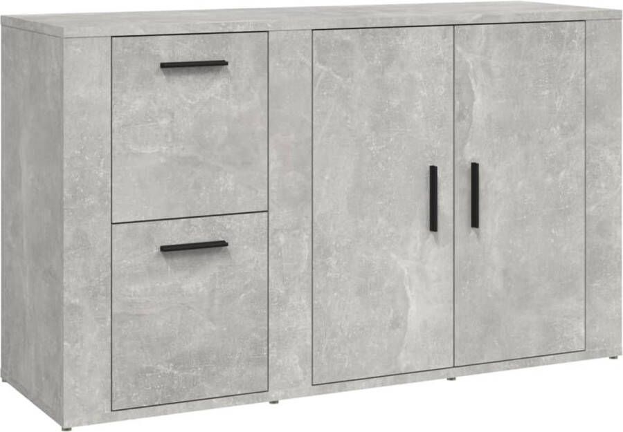 VidaXL -Dressoir-100x33x59 5-cm-bewerkt-hout-betongrijs - Foto 2