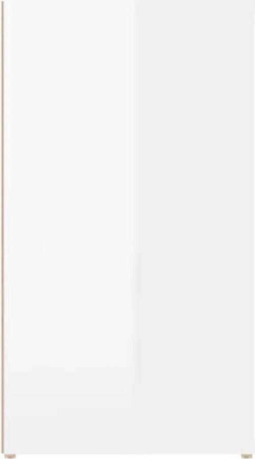 VidaXL -Dressoir-100x33x59 5-cm-bewerkt-hout-hoogglans-wit - Foto 6