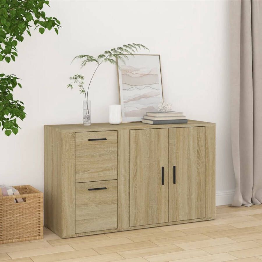 VidaXL -Dressoir-100x33x59 5-cm-bewerkt-hout-sonoma-eikenkleurig - Foto 3