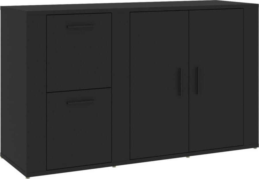 VidaXL -Dressoir-100x33x59 5-cm-bewerkt-hout-zwart - Foto 3