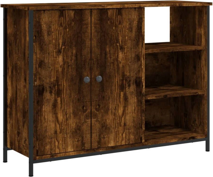VidaXL Dressoir 100x33x75 cm bewerkt hout gerookt eikenkleurig Dressoir Houten Dressoir Bruine Dressoir Vintage Dressoir Salontafel