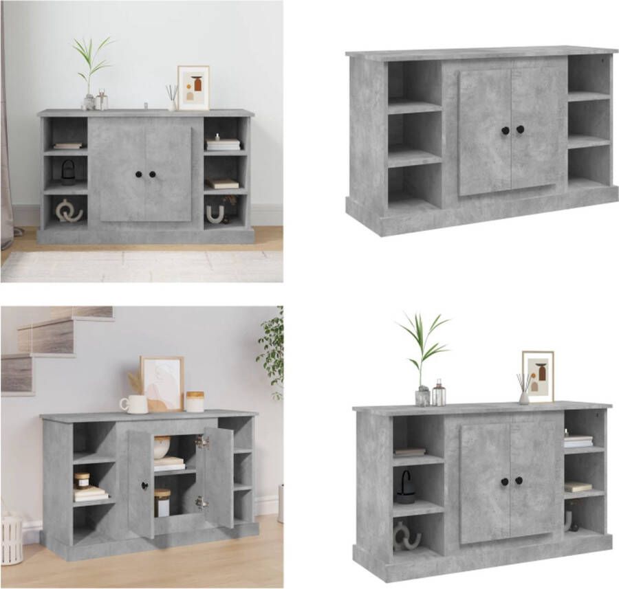 VidaXL Dressoir 100x35-5x60 cm bewerkt hout betongrijs Dressoir Dressoirs Kast Wandkast