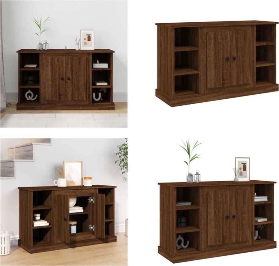 VidaXL Dressoir 100x35-5x60 cm bewerkt hout bruineikenkleurig Dressoir Dressoirs Kast Wandkast