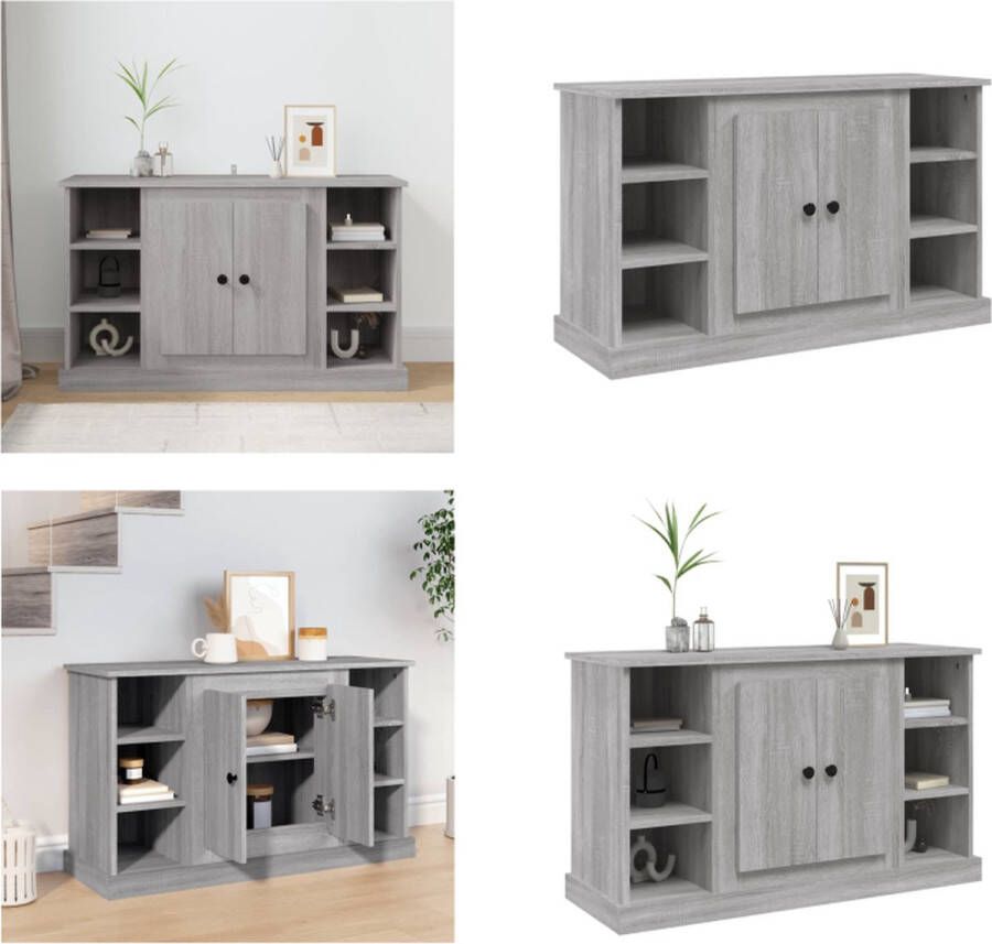 VidaXL Dressoir 100x35-5x60 cm bewerkt hout grijs sonoma eikenkleurig Dressoir Dressoirs Kast Wandkast