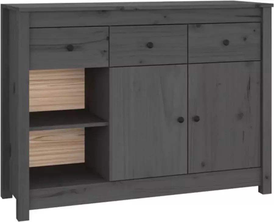 VidaXL -Dressoir-100x35x74-cm-massief-grenenhout-grijs - Foto 5