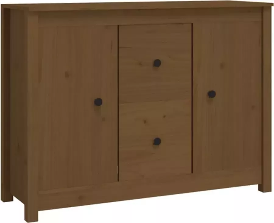 VidaXL -Dressoir-100x35x74-cm-massief-grenenhout-honingbruin - Foto 3