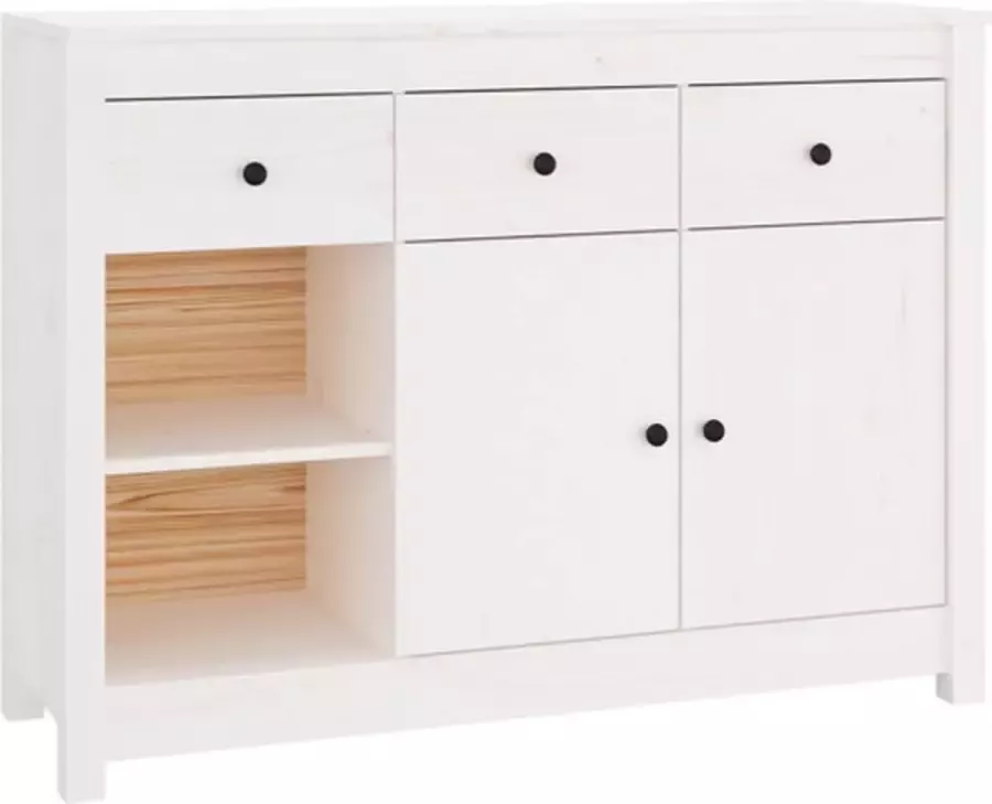 VidaXL -Dressoir-100x35x74-cm-massief-grenenhout-wit - Foto 5