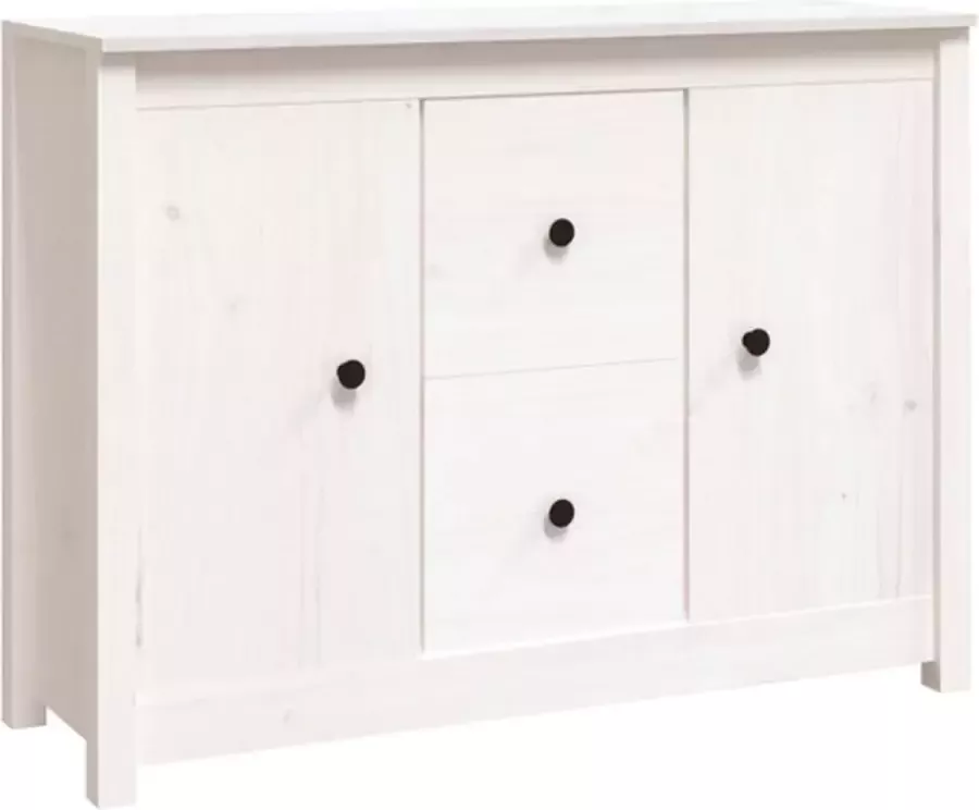 VidaXL -Dressoir-100x35x74-cm-massief-grenenhout-wit - Foto 3