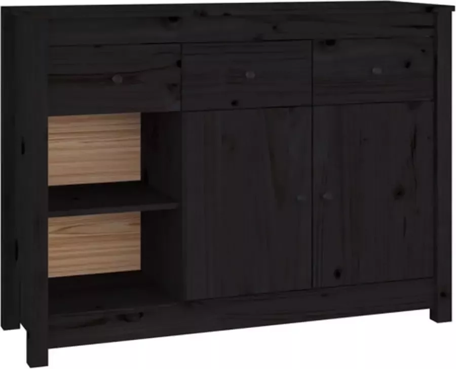 VidaXL -Dressoir-100x35x74-cm-massief-grenenhout-zwart - Foto 6