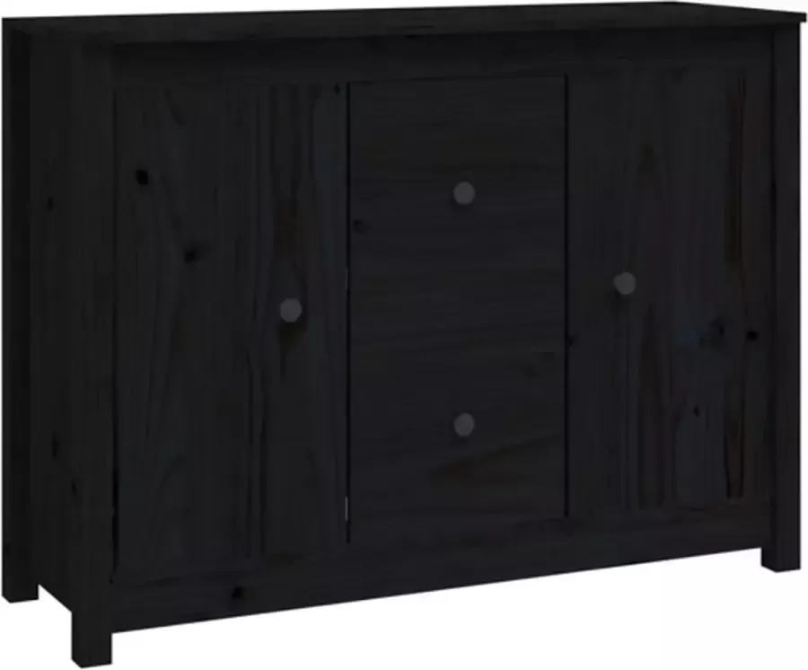 VidaXL -Dressoir-100x35x74-cm-massief-grenenhout-zwart - Foto 3